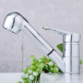 Solid Brass Pull Out Kitchen Tap Chrome Finish T0544 Solid Brass Pull Out Kitchen Tap Chrome Finish T0544