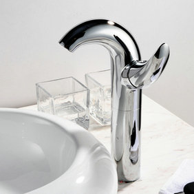 Contemporary Centerset Chrome Finish Bathroom Sink Tap Tall T0548H Contemporary Centerset Chrome Finish Bathroom Sink Tap Tall T0548H