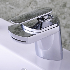 Single Handle Chrome Centerset Waterfall Bathroom Sink Tap (T0701) Single Handle Chrome Centerset Waterfall Bathroom Sink Tap (T0701)