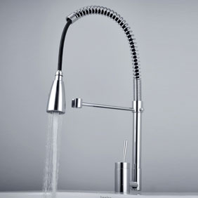Solid Brass Spring Kitchen Tap Nickel Brushed Finish T0747S Solid Brass Spring Kitchen Tap Nickel Brushed Finish T0747S