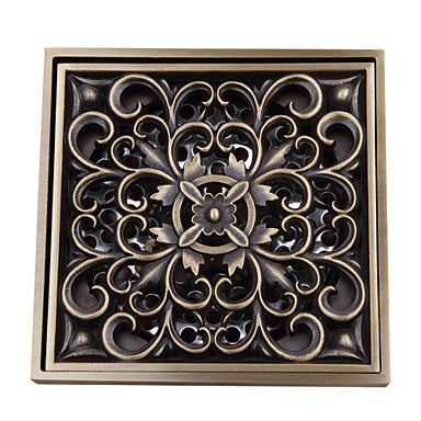Bathroom Accessory Antique Brass Finish Solid Brass Floor Drain FD004