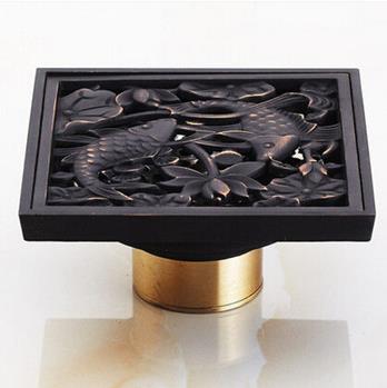 Antique 4 Inch Brass Black Bronze Floor Drain FD023 Antique 4 Inch Brass Black Bronze Floor Drain FD023