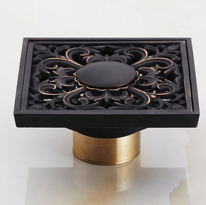 Antique 4 Inch Brass Black Bronze Floor Drain FD024 Antique 4 Inch Brass Black Bronze Floor Drain FD024
