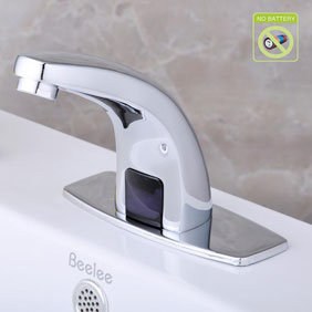 Contemporary Cold Water Automatic Touchless Chromewith Hydropower Sensor Bathroom Sink Tap - T0115P Contemporary Cold Water Automatic Touchless Chromewith Hydropower Sensor Bathroom Sink Tap - T0115P