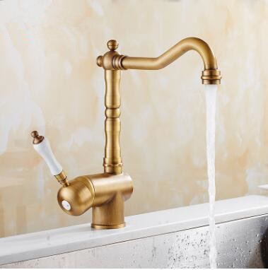 Antique Brass Finish 360° Rotatable Single Handle Kitchen Sink Tap T0153A Antique Brass Finish 360° Rotatable Single Handle Kitchen Sink Tap T0153A