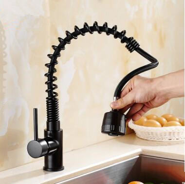 Black Bronze Brass Rotatable Mixer Water Spring Pull Out Kitchen Sink Tap T0158P Black Bronze Brass Rotatable Mixer Water Spring Pull Out Kitchen Sink Tap T0158P