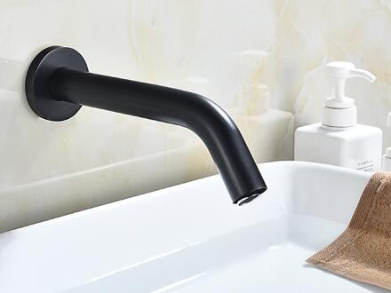 Black Wall Mount Sensor Tap Automatic Hands Touch Sensor Bathroom Sink Tap T0170B Black Wall Mount Sensor Tap Automatic Hands Touch Sensor Bathroom Sink Tap T0170B