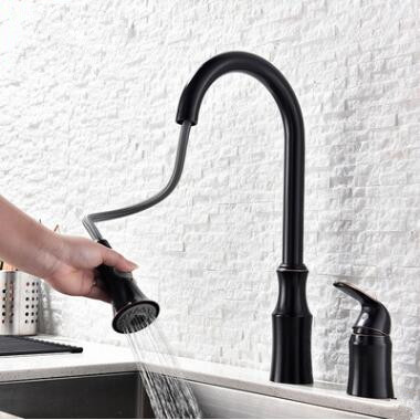 Antique Black Bronze Brass Kitchen Pull Out Mixer Sink Tap T0235B Antique Black Bronze Brass Kitchen Pull Out Mixer Sink Tap T0235B