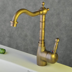 Antique Brass Single Handle Centerset Bathroom Sink Tap T0407A Antique Brass Single Handle Centerset Bathroom Sink Tap T0407A