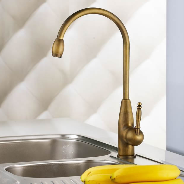 Centerset Antique Brass Kitchen Tap T0428 Centerset Antique Brass Kitchen Tap T0428