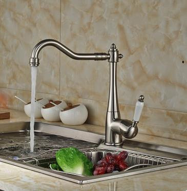 Vintage Style Nickel Brushed Curve Design Kitchen Tap T0797N Vintage Style Nickel Brushed Curve Design Kitchen Tap T0797N