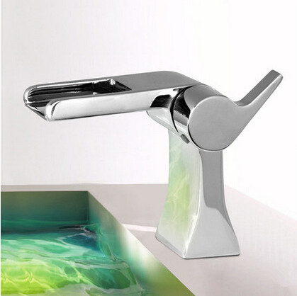Waterfall Single Hole Single Handle Brass Bathroom Sink Tap T1028B Waterfall Single Hole Single Handle Brass Bathroom Sink Tap T1028B