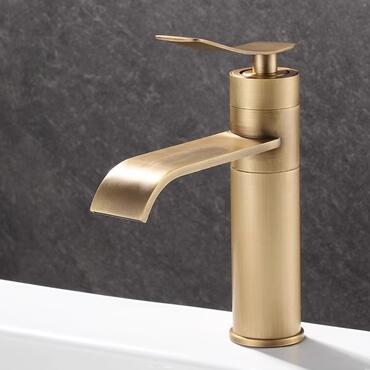 Antique Brass Single Handle Mixer Flat Spout Bathroom Sink Taps T1708A Antique Brass Single Handle Mixer Flat Spout Bathroom Sink Taps T1708A