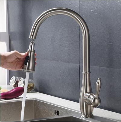 Antique Brass Nicel Brushed Pull Out Kitchen Sink Tap T2380N Antique Brass Nicel Brushed Pull Out Kitchen Sink Tap T2380N