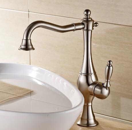 Antique Classic Nickel Brushed Single Handle Bathroom Sink Tap TA015N Antique Classic Nickel Brushed Single Handle Bathroom Sink Tap TA015N