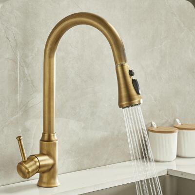 Antique Brass Single Handle Rotatable Mixer Pull-out Kitchen Sink Tap TA0229P Antique Brass Single Handle Rotatable Mixer Pull-out Kitchen Sink Tap TA0229P