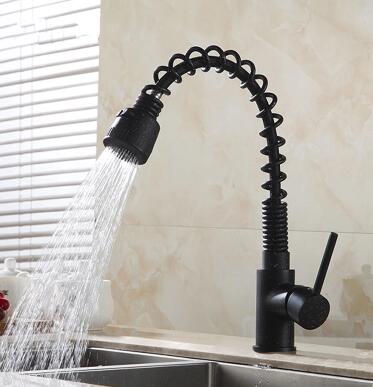 Black Bronze Brass Rotatable Mixer Water Spring Pull Out Kitchen Sink Tap TAB240P Black Bronze Brass Rotatable Mixer Water Spring Pull Out Kitchen Sink Tap TAB240P