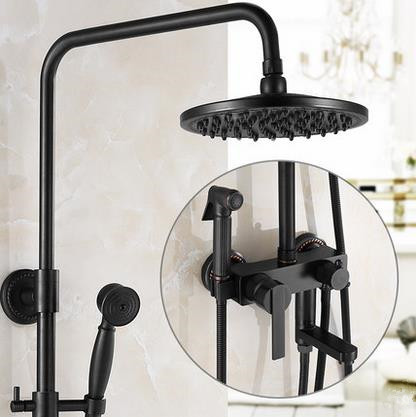 Antique Black Bronze Brass Bathroom Shower Set With Bidet Tap TBS1198 Antique Black Bronze Brass Bathroom Shower Set With Bidet Tap TBS1198