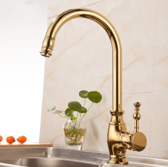 Antique Golden Printed Brass 360° Rotatable Mixer Kitchen Sink Tap TG0185 Antique Golden Printed Brass 360° Rotatable Mixer Kitchen Sink Tap TG0185
