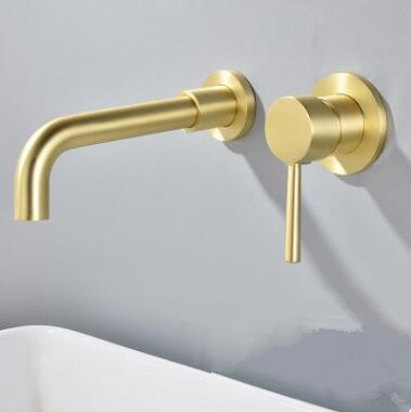 Antique Nickel Brushed Golden Wall Mounted Mixer Bathroom Sink Tap TG0275 Antique Nickel Brushed Golden Wall Mounted Mixer Bathroom Sink Tap TG0275