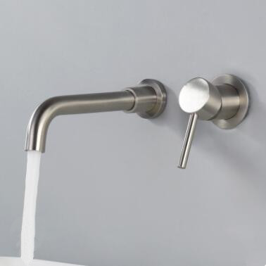 Antique Nickel Brushed Brass Concealed Installation Wall Mounted Bathroom Sink Tap TN0245 Antique Nickel Brushed Brass Concealed Installation Wall Mounted Bathroom Sink Tap TN0245