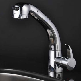 Chrome Single Handle Centerset Pull out kitchen tap T1724 Chrome Single Handle Centerset Pull out kitchen tap T1724