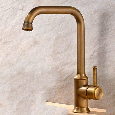 Antique Brass Finish Single Handle Swivel Kitchen Tap T02001 Antique Brass Finish Single Handle Swivel Kitchen Tap T02001