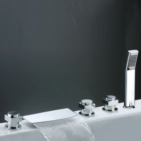 Waterfall Tub Tap with Hand Shower (Chrome Finish) T7016 Waterfall Tub Tap with Hand Shower (Chrome Finish) T7016